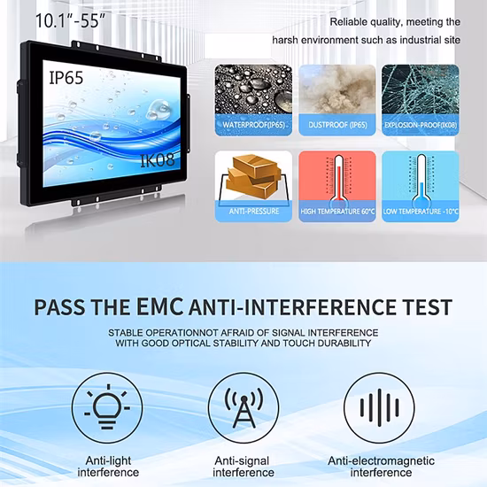 Monitor de pantalla táctil de 15/17/19 pulgadas, pantalla táctil Industrial, tableta, Panel táctil, inoxidable
