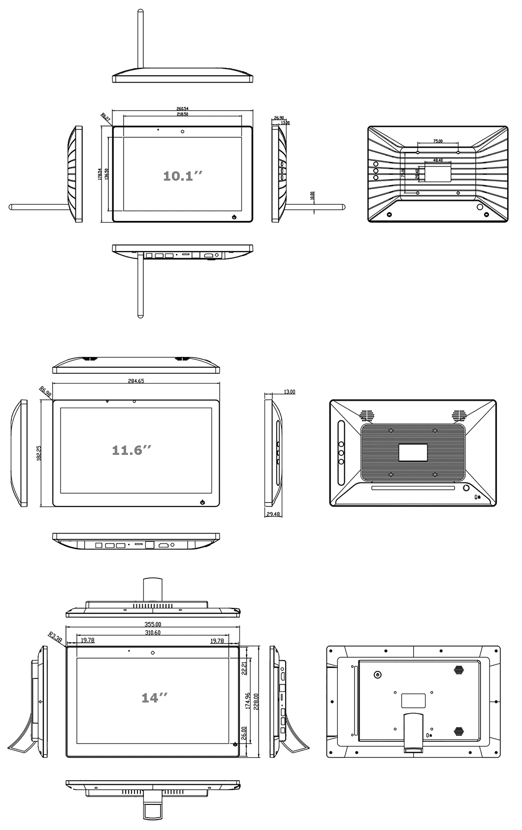 10 11.6 12 15 17.3 19.5 21.5 Inch All in One LCD RS485 RS232HDMI Touch Screen Industrial Panel PC