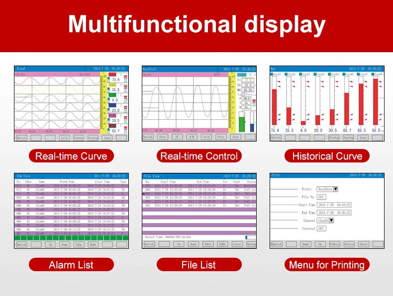 Pressure Chart Recorder Pressure and Temperature Chart Recorder 16 Channel Universal Input Paperless Recorder