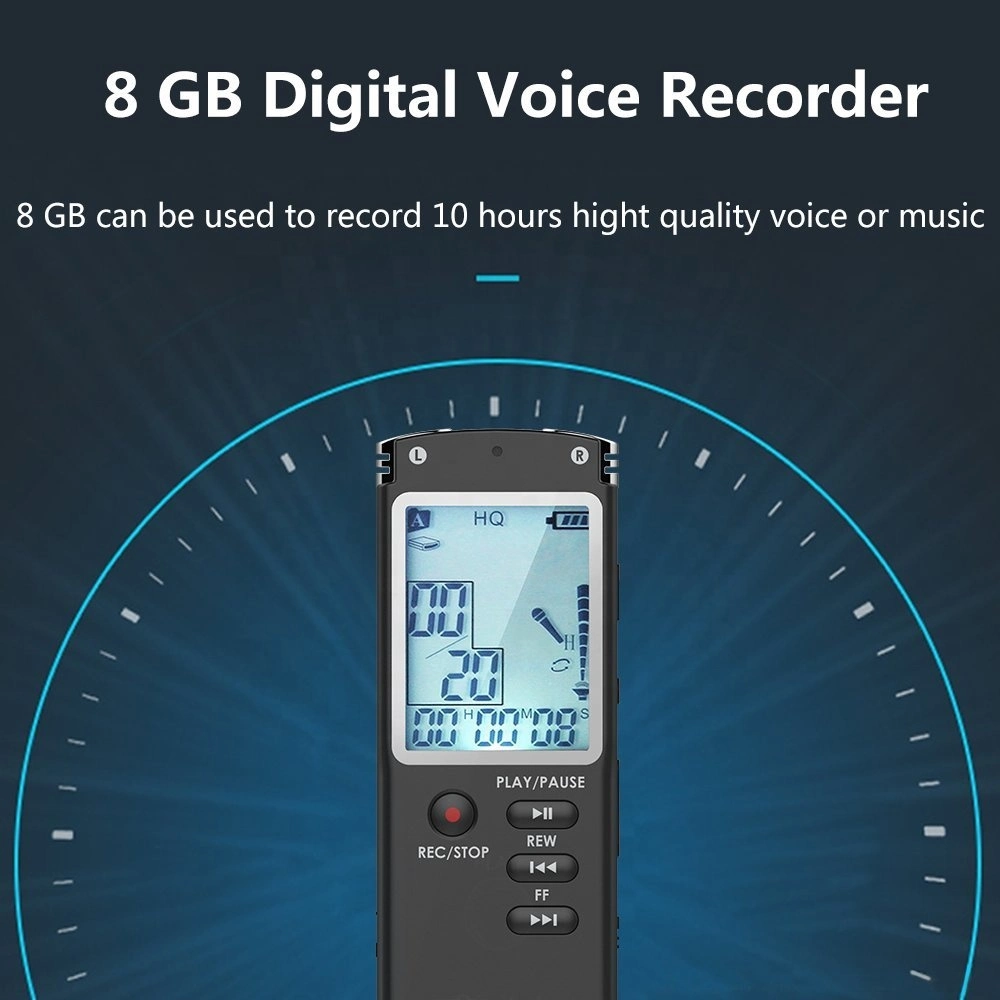 8GB (T60) New Fashionable Professional Stereo Dictaphone Digital Voice Recorder Telephone Recorder with MP3 Player LCD Display